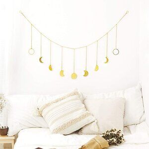 Boho Metal Moons Moon Phase Wall Hanging Gold Bohemian Farmhouse